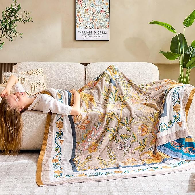 Boho Blanket, 100% Cotton Farmhouse Decorative Throw Blanket - Image 4