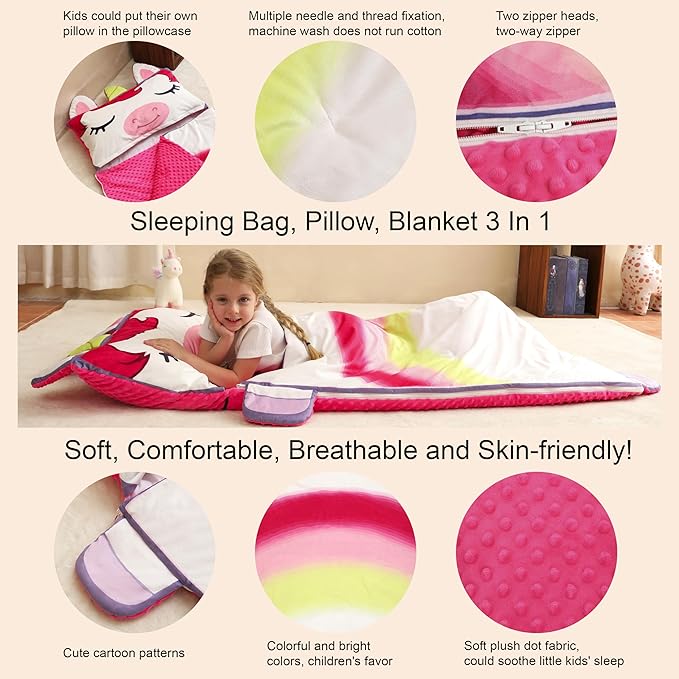 Kids Sleeping Bag, Toddlers Nap Mat, Girls Sleeping Mat - Image 4