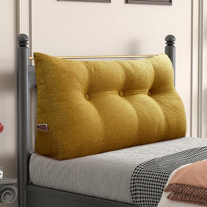 Daneey Headboard Pillow Twin, Triangular Wedge Pillow Headboard, Linen-Textured by Daneey