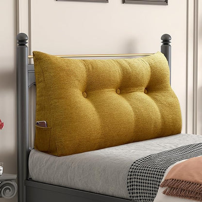 Daneey Headboard Pillow Twin, Triangular Wedge Pillow Headboard, Linen-Textured by Daneey
