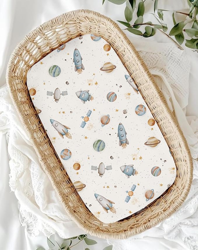 Bassinet Sheets for Baby Girls Boys 2 Pack, Fitted Baby Mattress Sheet for - Image 6