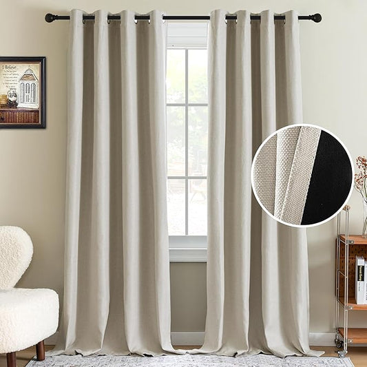 H.VERSAILTEX 90% Blackout Linen Curtains 108 Inches Long by HVERSAILTEX