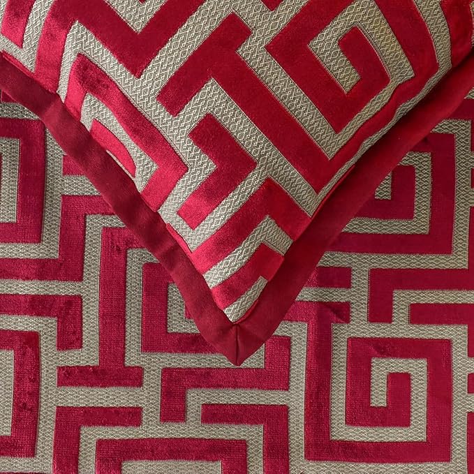 The HomeCentric King/Queen/Twin Red Decorative Queen 74"x18" Bed Runner - Image 2