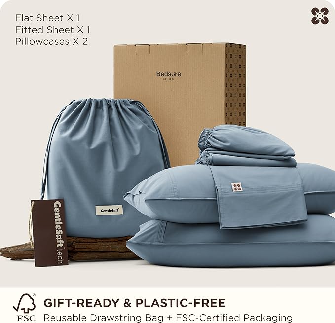 Bedsure Cooling Sheets, Rayon Derived from Bamboo & Cotton Blend, GentleSoft - Image 9