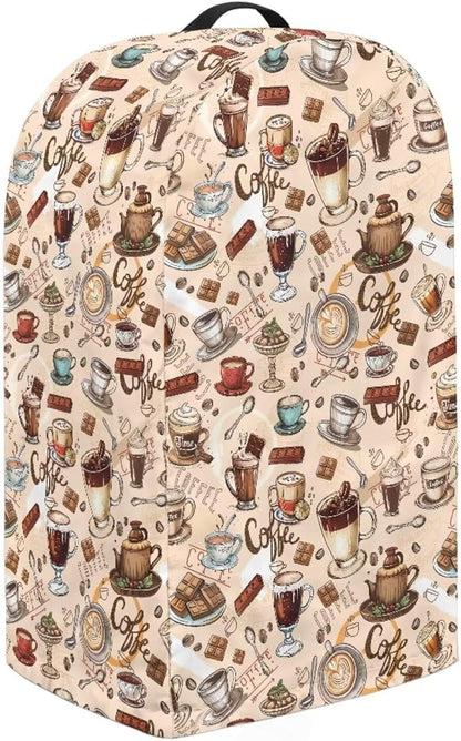 Brown Coffee Themed Patterns Blender Dust Cover Food Processor Cover Coffee - Image 4