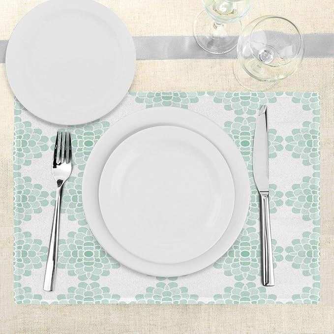 Ambesonne Floral Place Mats Set of 4, Abstract Horizontal Lines Geometric Bold - Image 3