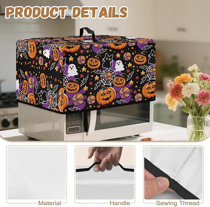 Microwave Oven Grill Cover, Halloween Pumpkin Waterproof Heat-Resistant - Image 7