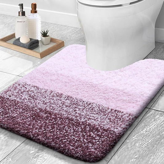 OLANLY Luxury Toilet Rugs U-Shaped 24x20, Extra Soft and Absorbent Microfiber by OLANLY
