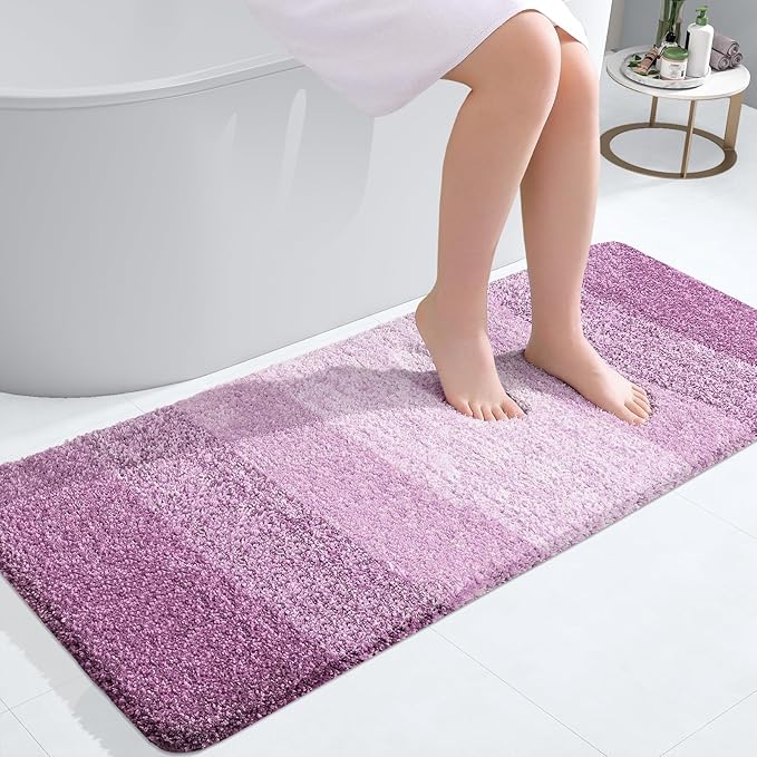 OLANLY Bathroom Runner Rugs 47x20, Extra Soft Absorbent Microfiber Bath Rugs by OLANLY