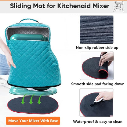 Stand Mixer Cover with Appliance Sliders Compatible with KitchenAd Mixer 6/7/8 - Image 3