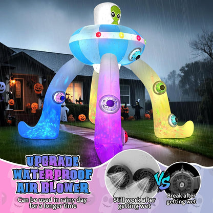 Kalolary 12FT Halloween Inflatables Archway UFO Alien