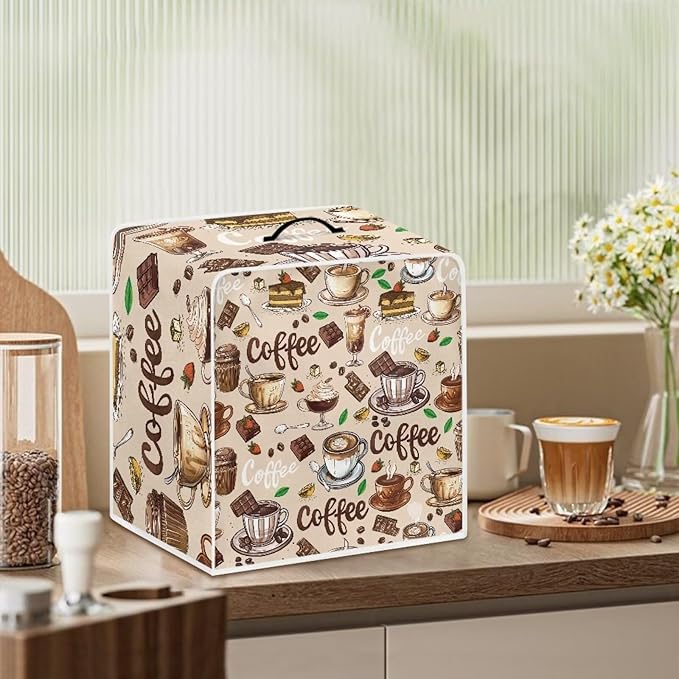 Mumeson Coffee Cup Design Coffee Maker Cover Stain Resistant Washable Covers - Image 6