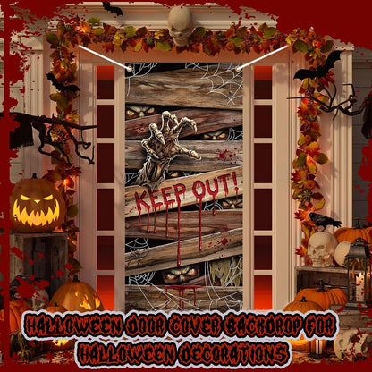 Preboun 6 Pcs Halloween Door Cover, 35 x 78 Inch Hanging Banner