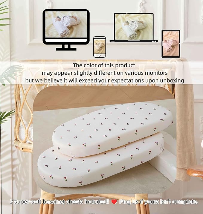 SDY Jersey Cherry Bassinet Sheets - Image 7