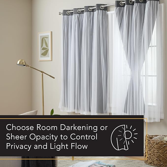 TOWN & COUNTRY LUXE Talia Double Layer Indoor Curtains, Sheer and Room - Image 9