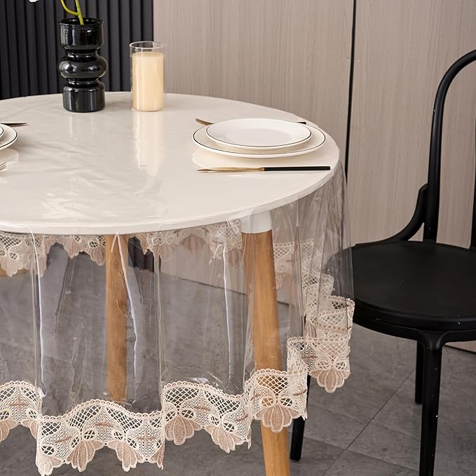 Clear Vinyl Tablecloth Protector Waterproof/Oil-Proof PVC Table Cloth - Image 2