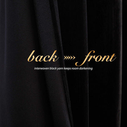 nicetown black out velvet curtains 63 inches long, side view