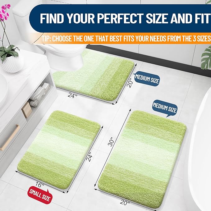 OLANLY Bathroom Rugs Mat 24x16, Extra Soft Absorbent Microfiber Bath Rugs - Image 2