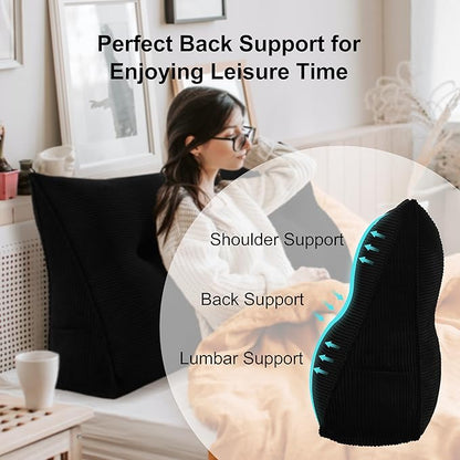 WOWMAX 100% Cotton Corduroy Headboard Pillow – Twin Size Back Support Reading - Image 3