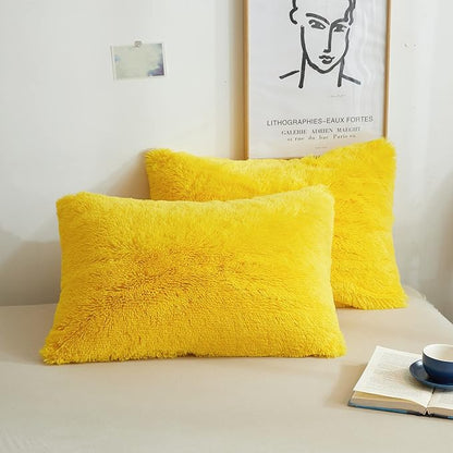 XeGe Faux Fur Fluffy Pillow Cases, Plush Shaggy Ultra Soft Furry Pillow Shams by XeGe