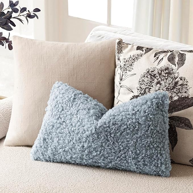 Foindtower Set of 2 Curly Teddy Wool Pillow Covers Decorative Boucle Textured - Image 5