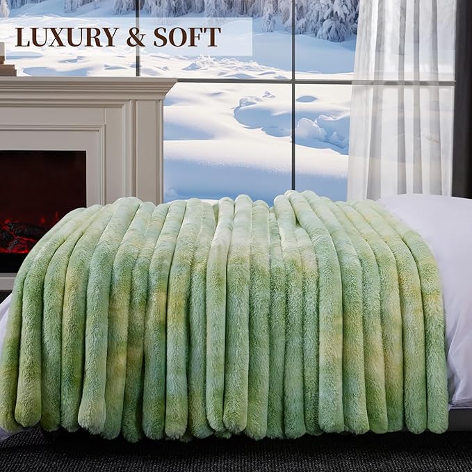 Fluffy Faux Fur Throw Blanket, Thick 1000GSM Soft Cozy Throw Blankets - Image 6