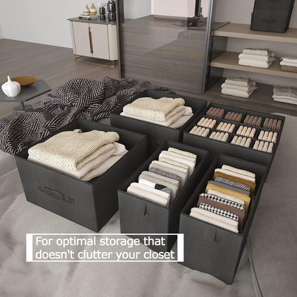 6-shelf hanging closet organizer with 5 drawers, non-woven on a desk or shelf