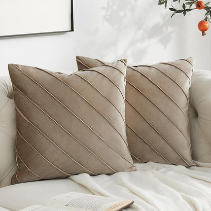 GIGIZAZA Decorative Velvet Pillow Covers 20x20, Living Room Square Cushion by GIGIZAZAFocusingonhomedecoration