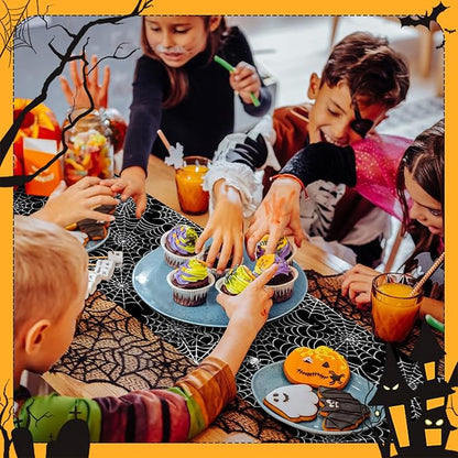 Happy Halloween Table Runner Black Spider Web Seasonal Holidays Indoor Outdoor - Image 3