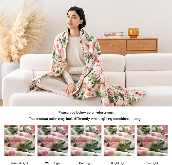 Luxury Printed Fleece Warm Throw Blanket, Soft Lightweight Velvety Plush Throw - Image 7