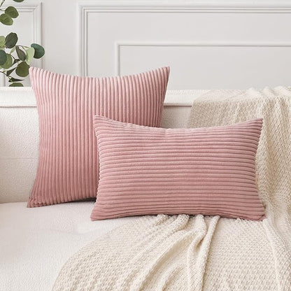 MIULEE Pack of 2 Pillow Covers Soft Soild Decorative Square Throw Pillow Covers - Image 4