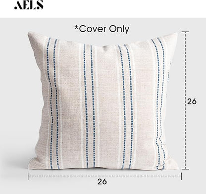AELS 26x26 Decorative Farmhouse Linen Throw Pillow Covers, Boho Textured Pillow - Image 2