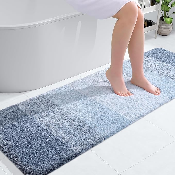 OLANLY Bathroom Runner Rugs 59x20, Extra Soft Absorbent Microfiber Bath Rugs by OLANLY