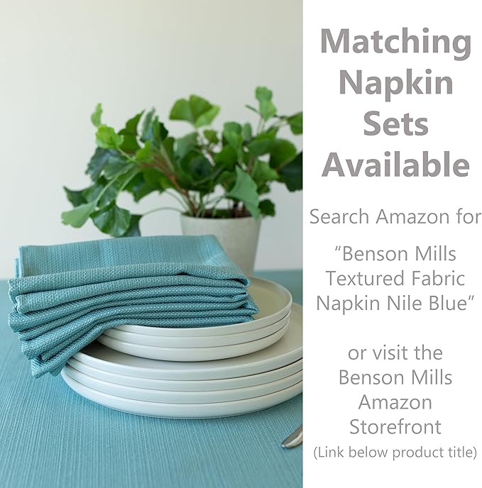 Benson Mills Cameron Textured Fabric Table Cloth, - Image 2