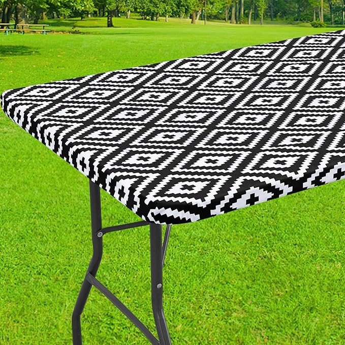 Smiry Rectangle Picnic Table Cloth, Waterproof Elastic Fitted Outdoor by Smiry