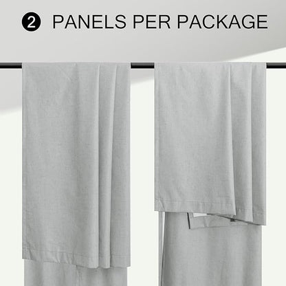 Light Grey Living Room Blackout Curtains 63 Inch Length 2 Panel Modern - Image 9