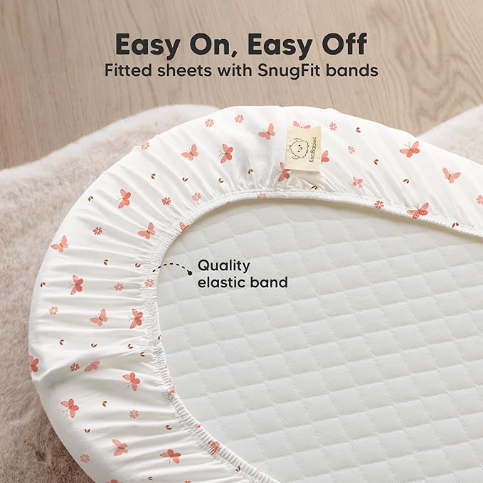 2-Pack Organic Bassinet Sheets for Girls, Boys - Image 5