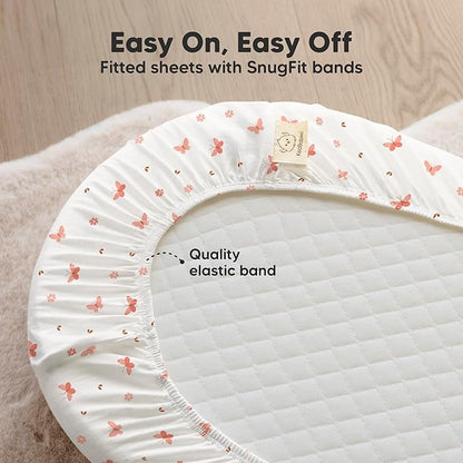 2-Pack Organic Bassinet Sheets for Girls, Boys - Image 5