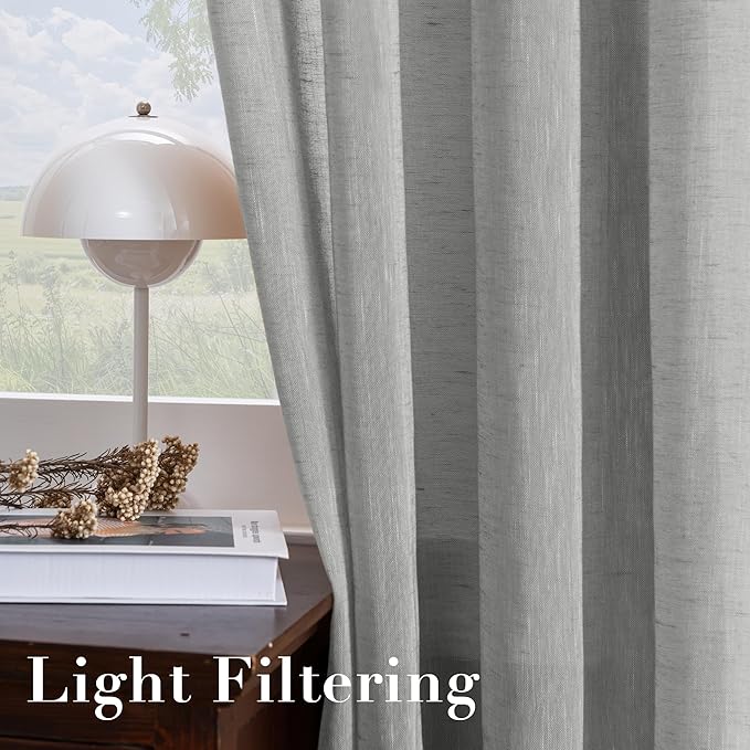 H.VERSAILTEX Linen Curtains Flax Linen Blended Curtain Panels - Image 5