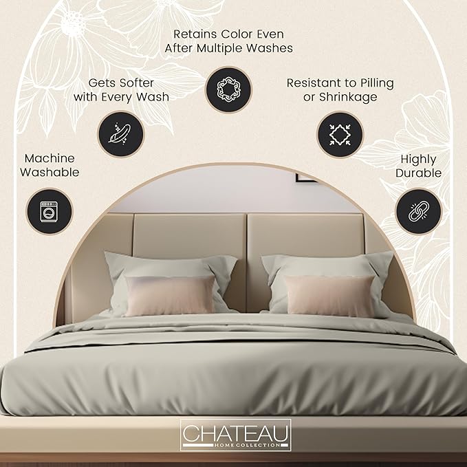 Organic Cotton Sheets Queen Size Bed Set Deep Pockets, Soft Breathable Sateen - Image 6