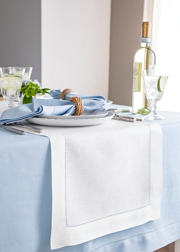 Solino Home Linen White Table Runner 132 Inches Long - Image 2