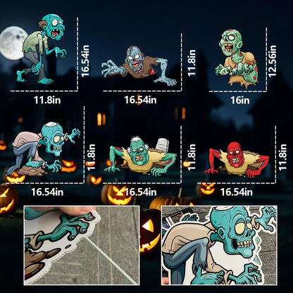 12Pack Halloween Scary Zombie Monster Yard Signs with Stakes 16.54 x 11.8in
