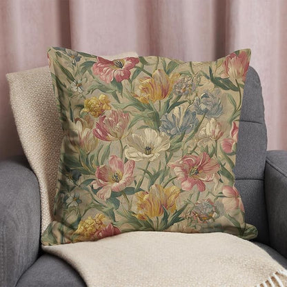 Bohemian Pillow Covers | Vintage Floral & Carpet Design | Double Sided Blue - Image 3