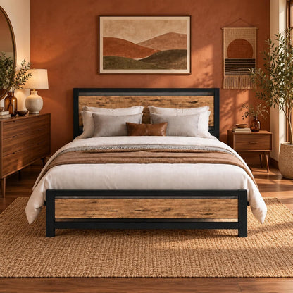 catrimown full bed frame with headboard, under-bed storage, main product view