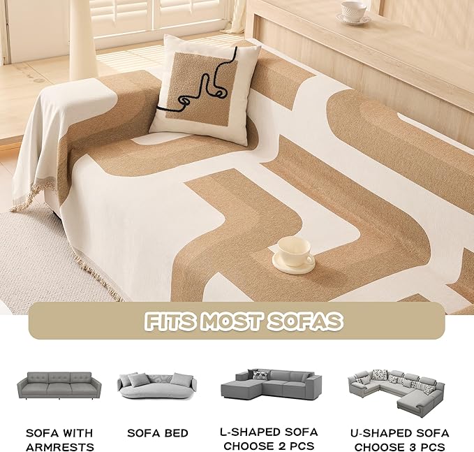 MEETSKY Boho Couch Cover Sofa Covers - Image 3