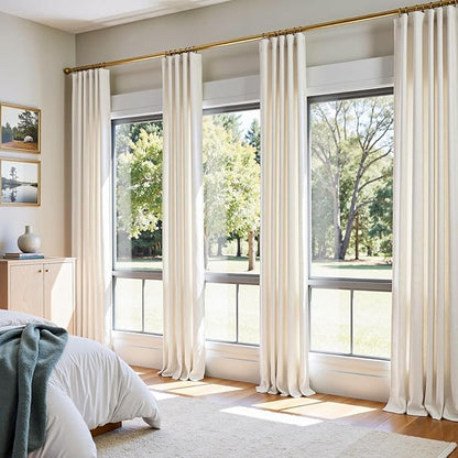 jinchan Linen Curtains 120 Inch Length 2 Panels Set Window Curtains - Image 4
