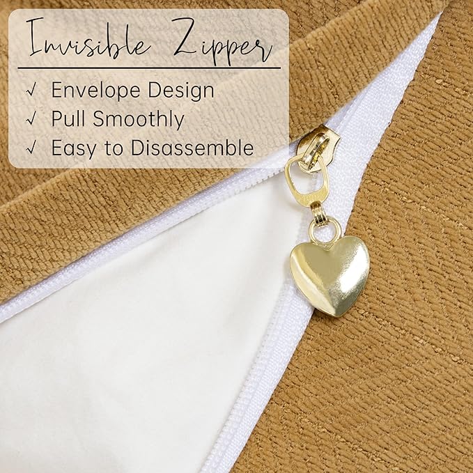 ZWJD Mustard Yellow Throw Pillow Covers 12x20 Set of 2 Chenille Pillow Covers - Image 3