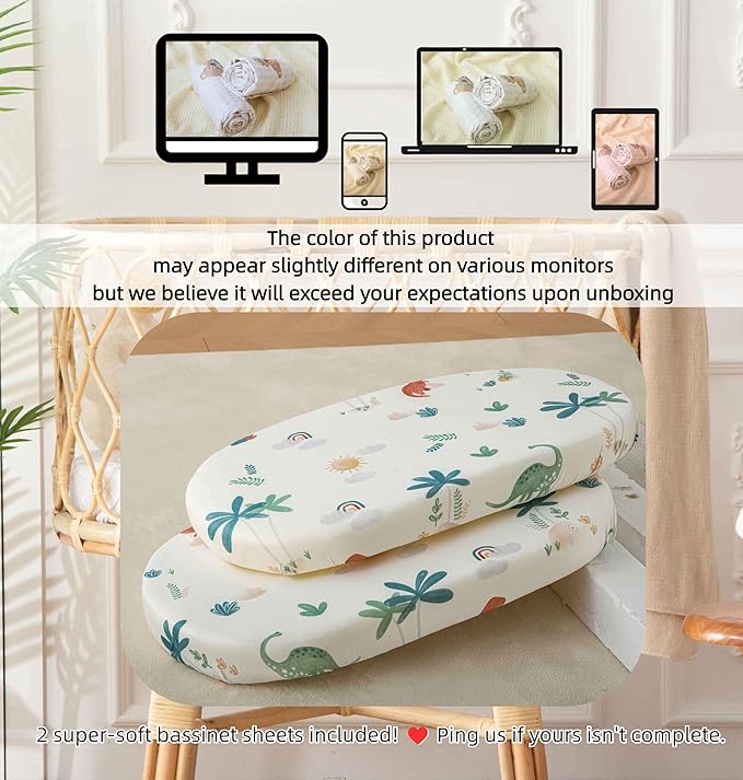SDY Jersey Dinosaur Bassinet Sheets - Image 7