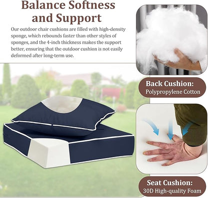 Outdoor Deep Seat Cushions for Patio Furniture Set of 2, Waterproof Outdoor - Image 5