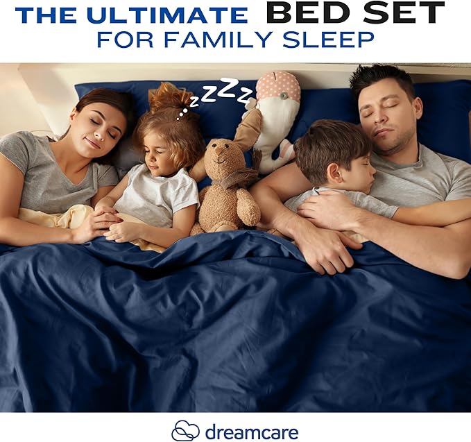 DREAMCARE Queen Sheet Set – 4 pcs Cooling Sheets – up to 21” Extra Deep Pocket - Image 9